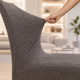 Capa de Cadeira Boutique Jacquard Babado Premium - Cinza