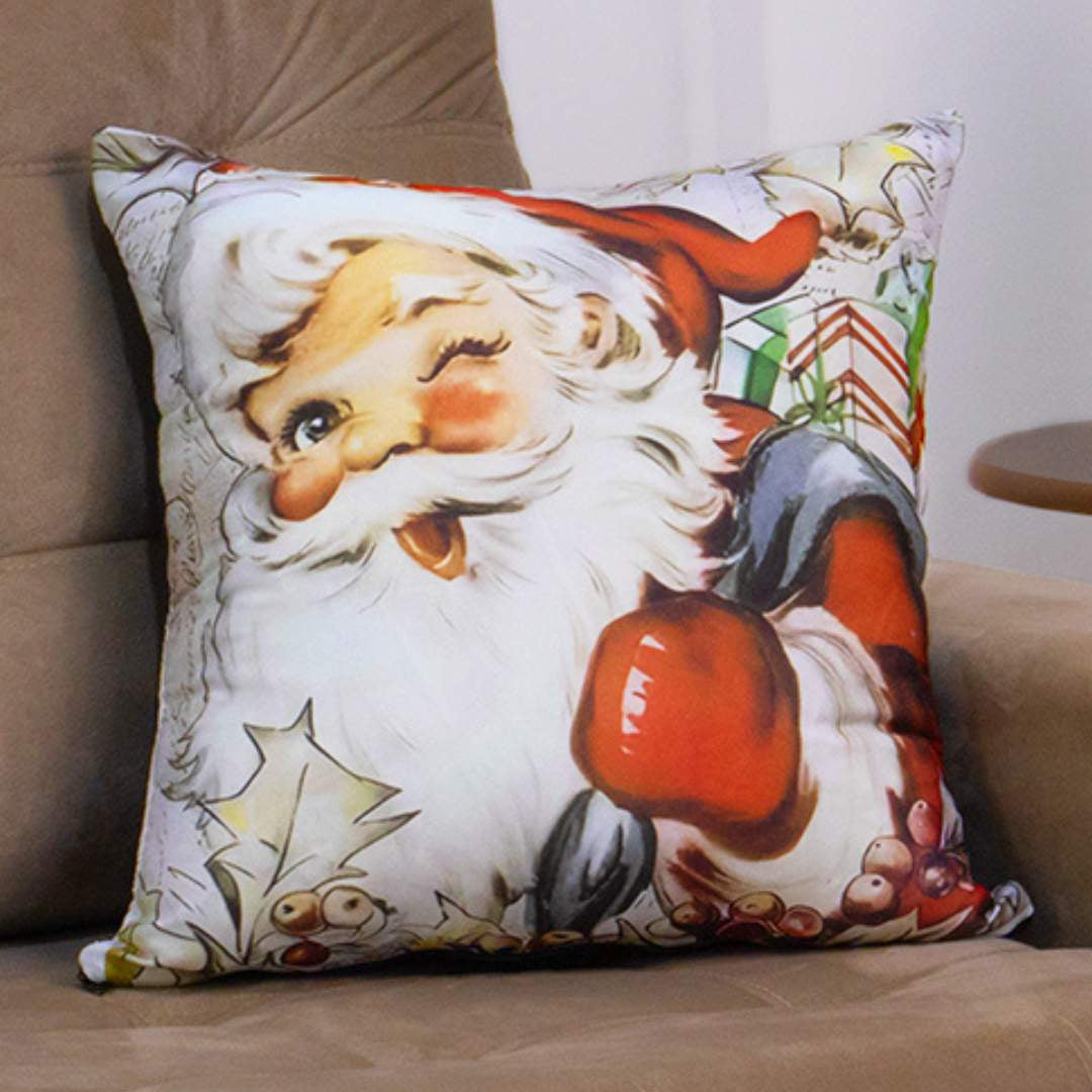 Veja os detalhes da Capa Almofada Natal Noel com Presentes da Charme

