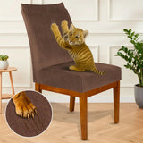 Foto vitrine capa para cadeira suede marrom