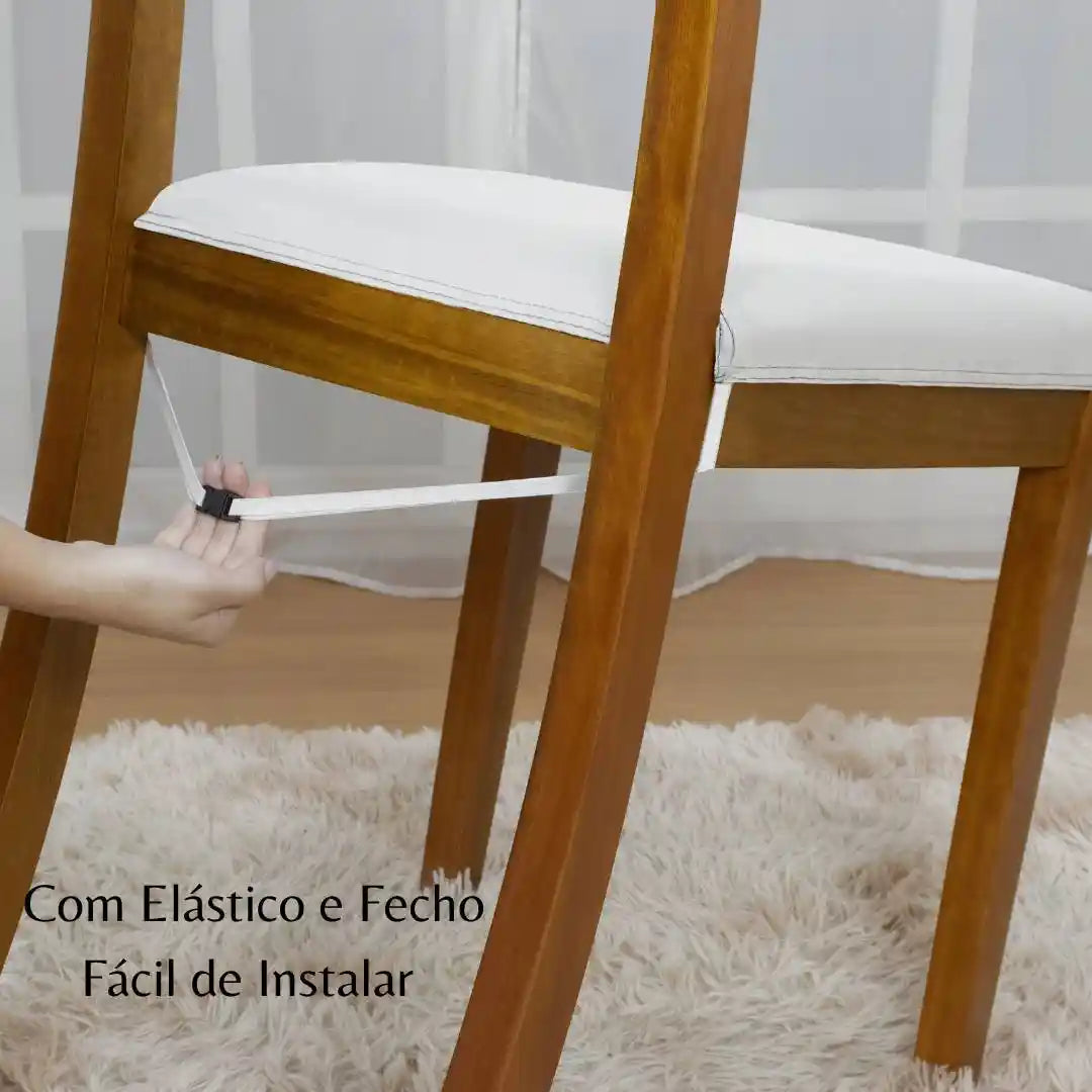 Foto vitrine capa assento para cadeira impermeavel branco