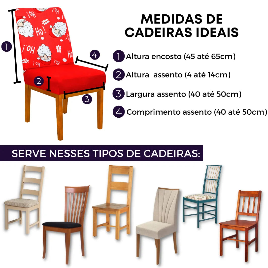 Detalhes da Capa de Cadeira de Natal Ho ho ho do Detalhe
