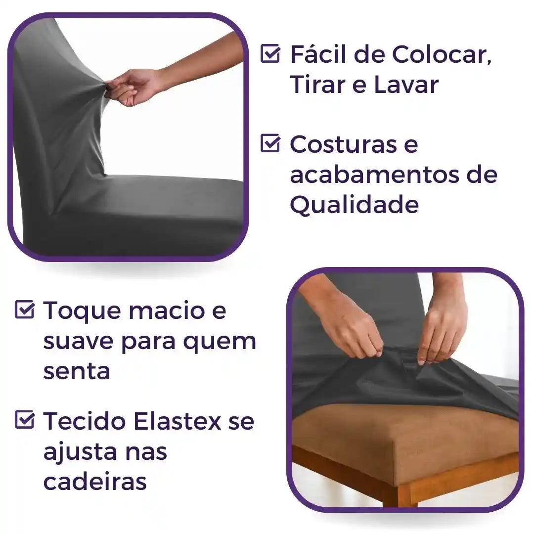 Foto vitrine capa para cadeira deluxe cinza chumbo