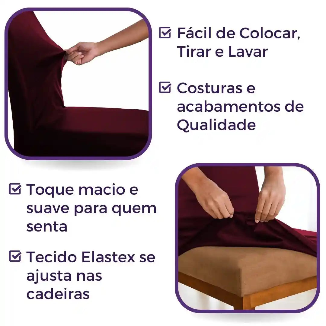 Foto vitrine capa para cadeira deluxe marsala
