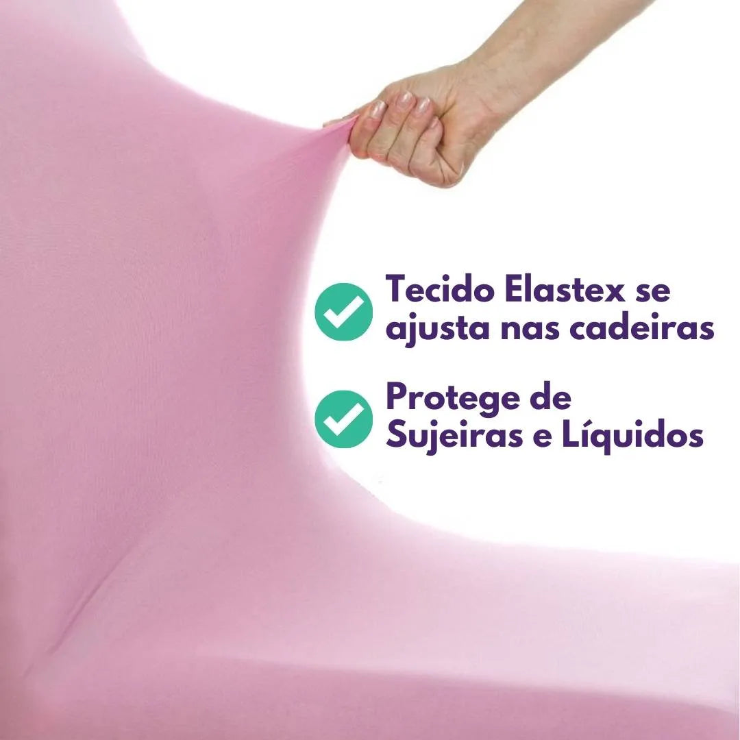 Foto vitrine capa para cadeira elastex rosa