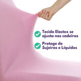 Foto vitrine capa para cadeira elastex rosa