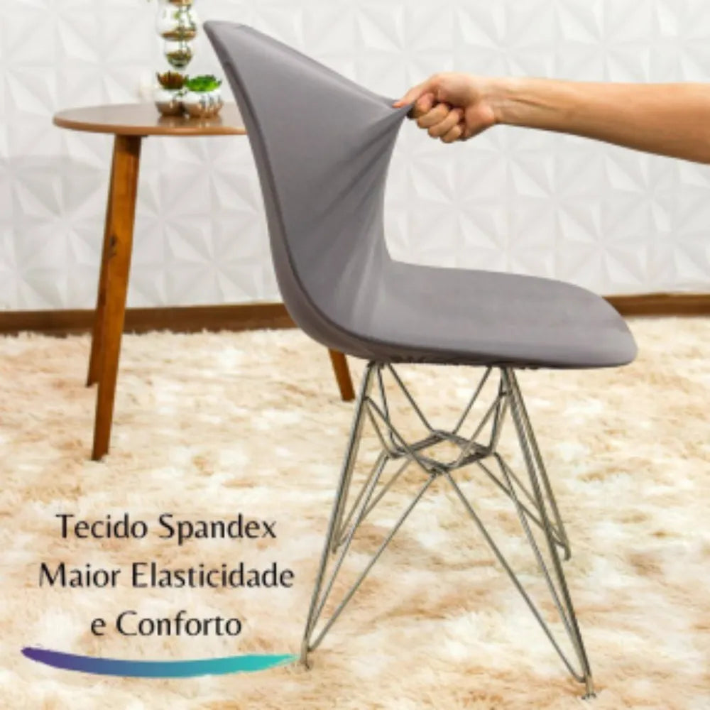 Detalhes de Capa para Cadeira Eiffel Spandex Chumbo da Charme do Detalhe
