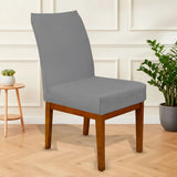 Foto vitrine capa para cadeira suede cinza claro