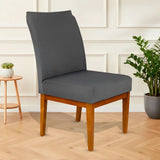 Foto vitrine capa para cadeira suede cinza chumbo