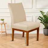 Foto vitrine capa para cadeira suede creme