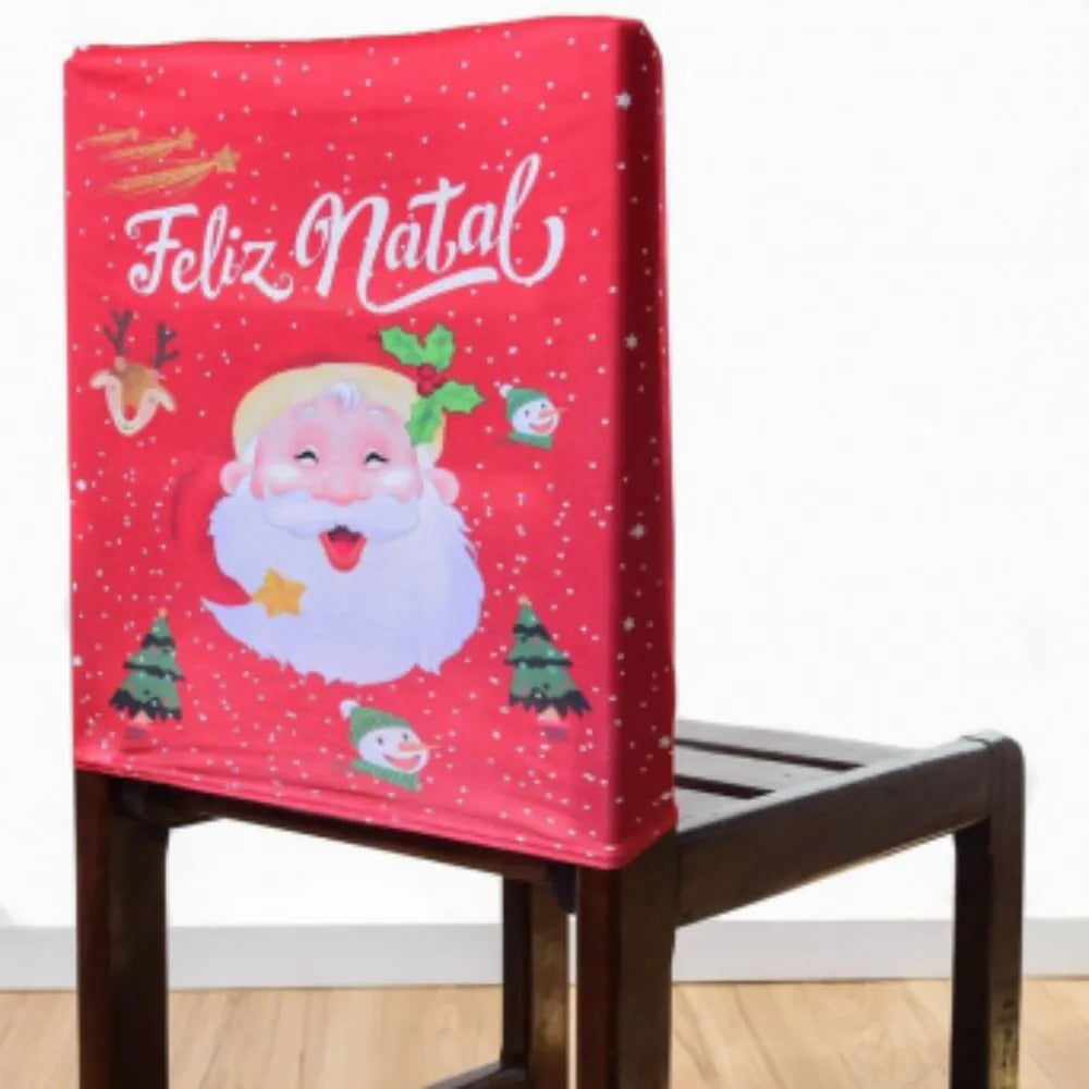 Confira as medidas da Capa de Encosto de Cadeira Noel Vermelho antes de comprar
