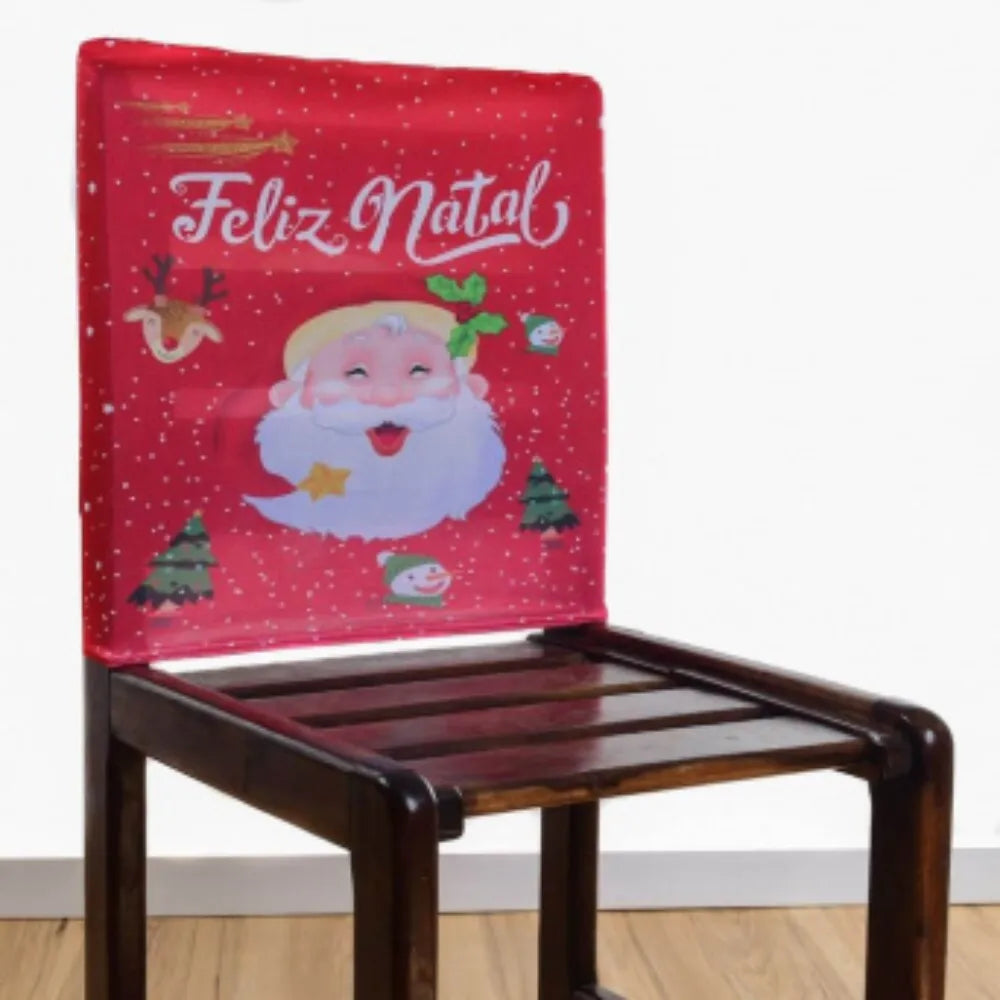 Conheça a Capa de Encosto de Cadeira Noel Vermelho da Chame do Detalhe
