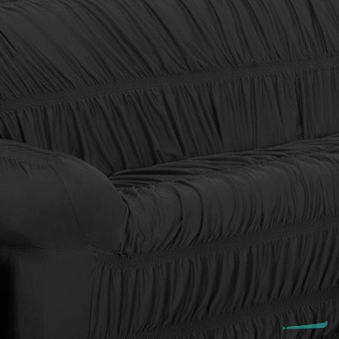 Detalhes da Capa de Sofá Elasticada Elegance Preto do Detalhe
