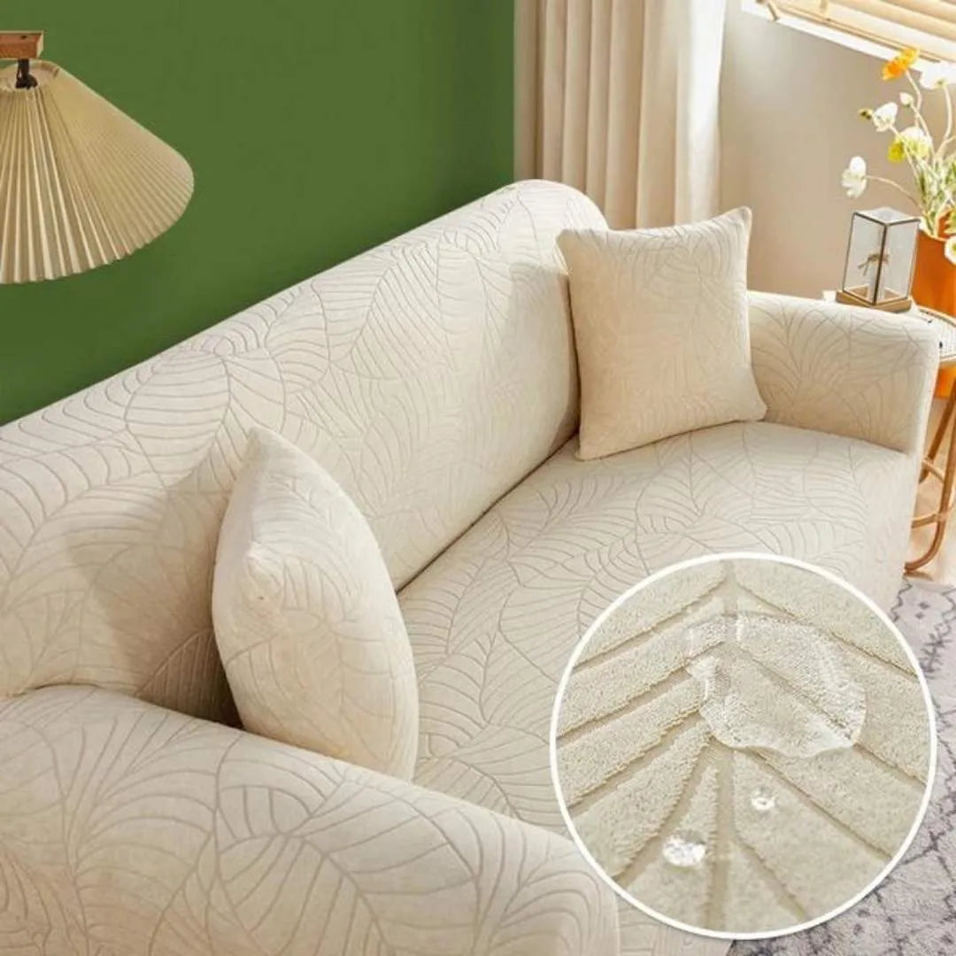 Detalhes da Capa de Sofá Impermeável Relevo Special Creme do Detalhe
