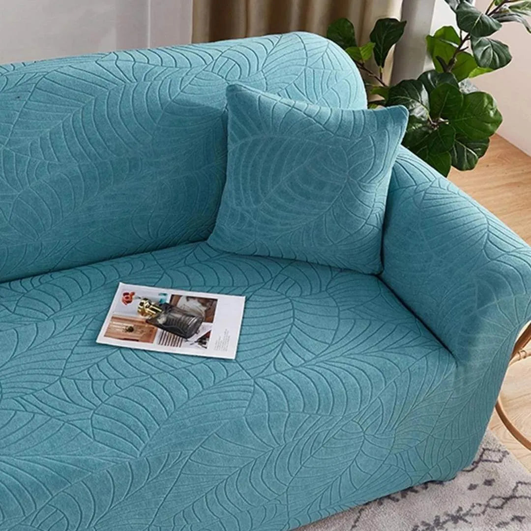 Foto da Capa de Sofá Impermeável Relevo Special Turquesa da Chame do Detalhe muito bonita
