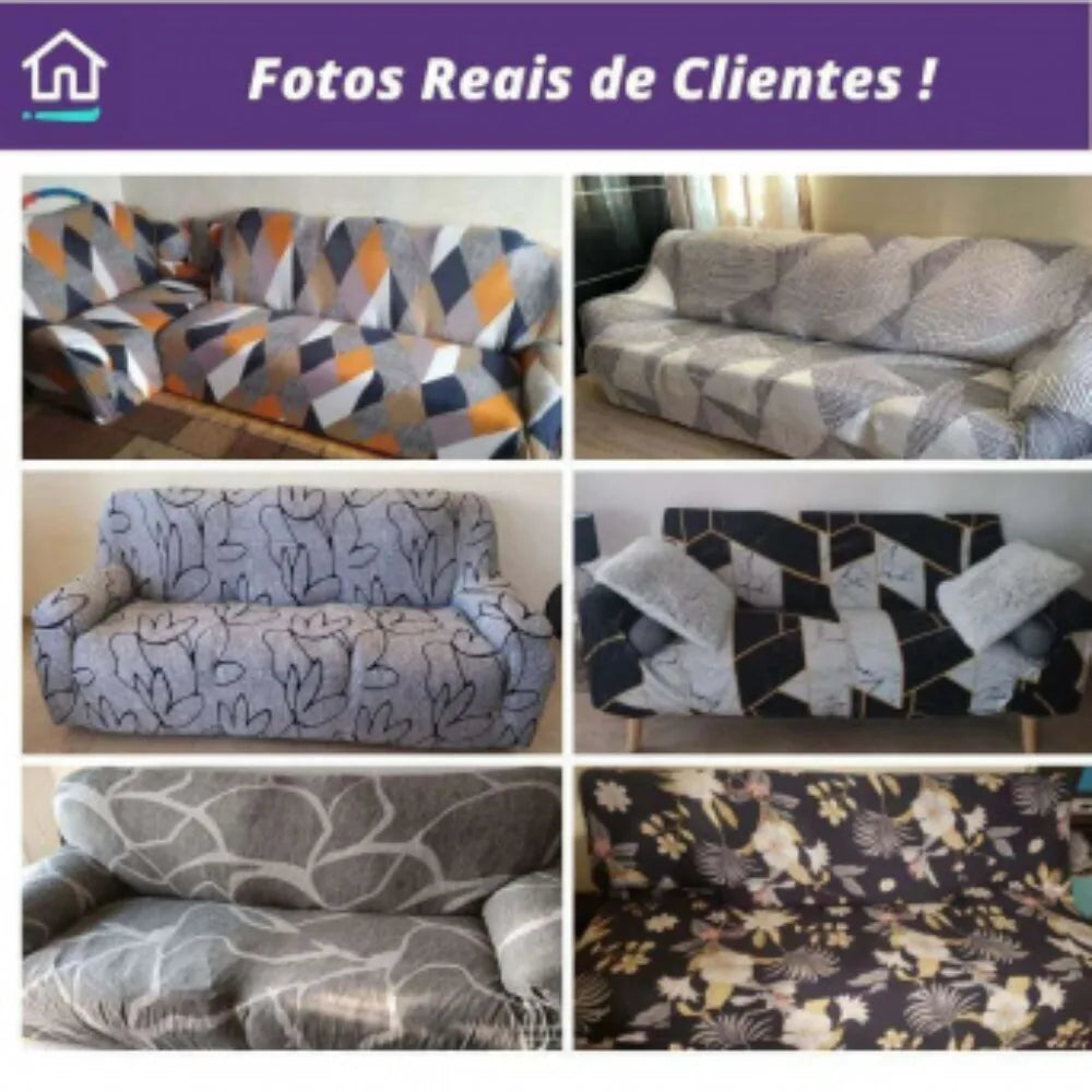Capa de Sofá Special Confort Grid - Cinza Claro