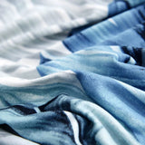 Detalhes da Capa de Sofá Spandex Special Folha Azul do Detalhe

