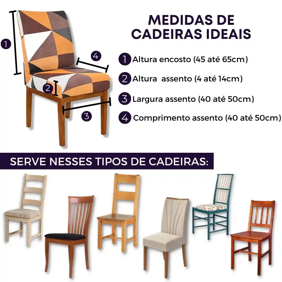 Foto vitrine capa para cadeira geo retro