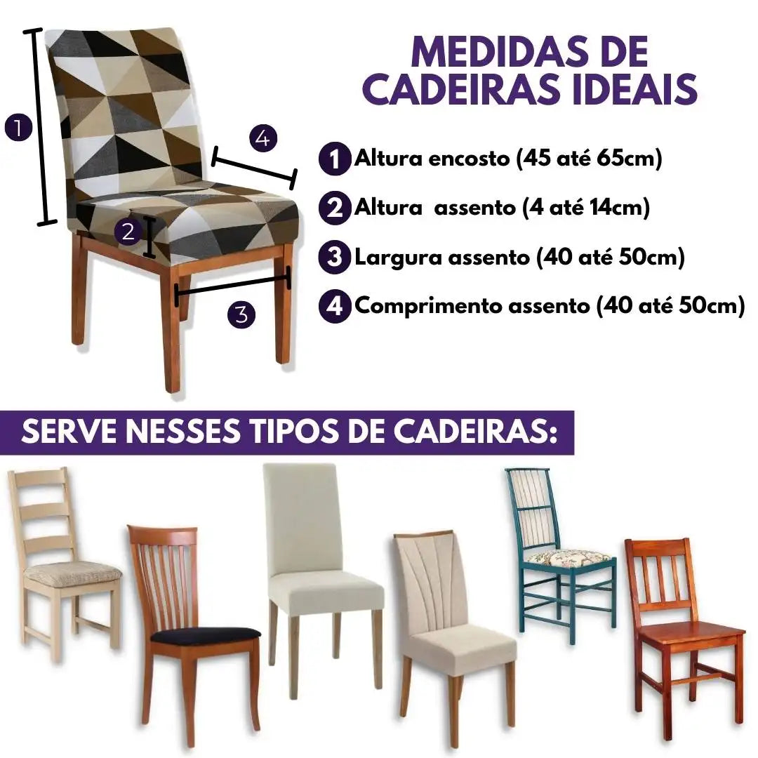 Foto vitrine capa para cadeira geo capuccino