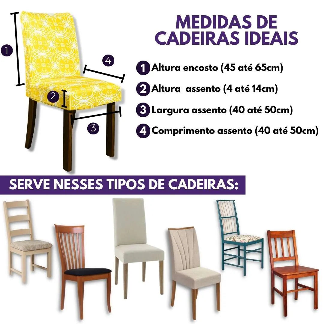 Foto vitrine capa para cadeira estampada amarela