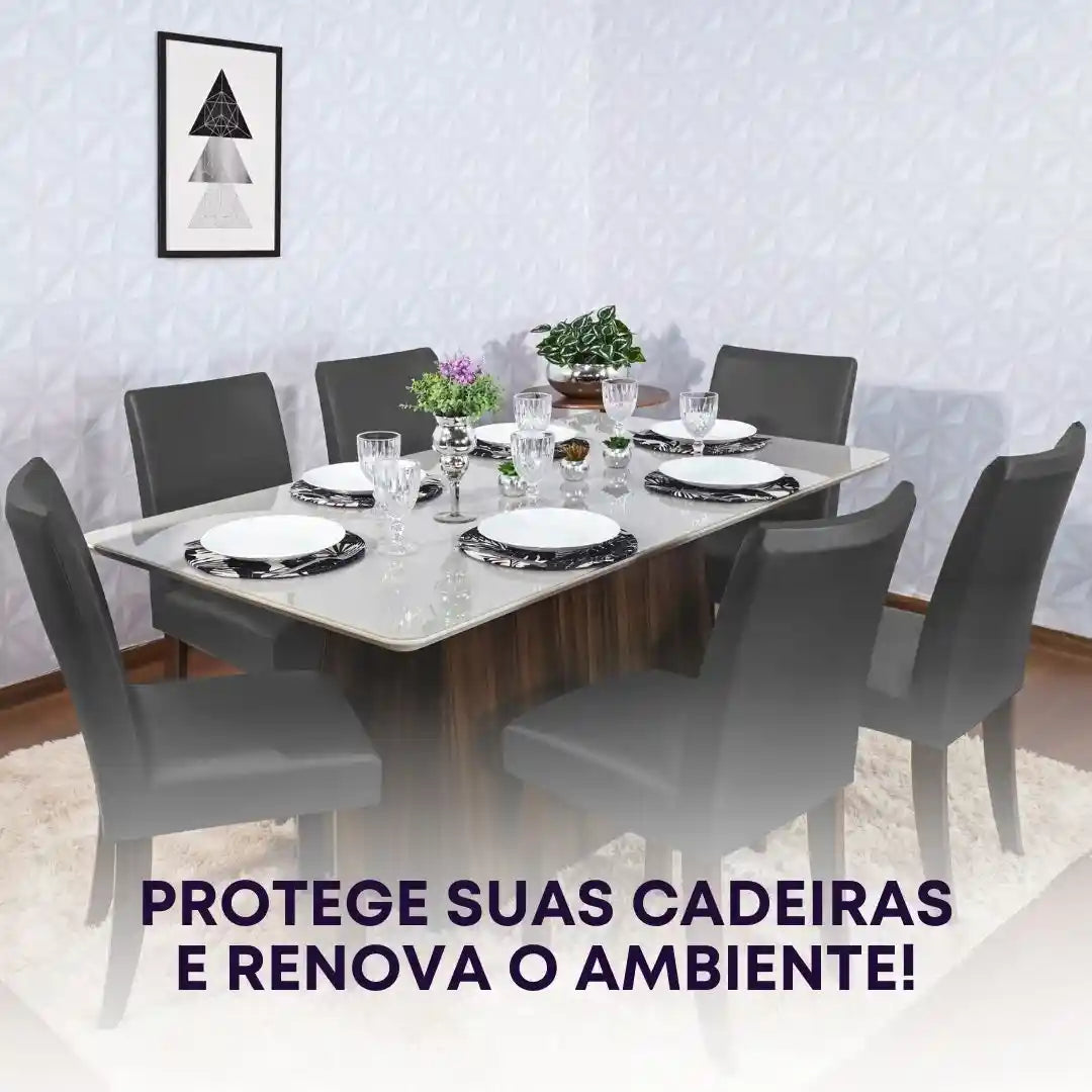 Foto vitrine capa para cadeira deluxe cinza chumbo