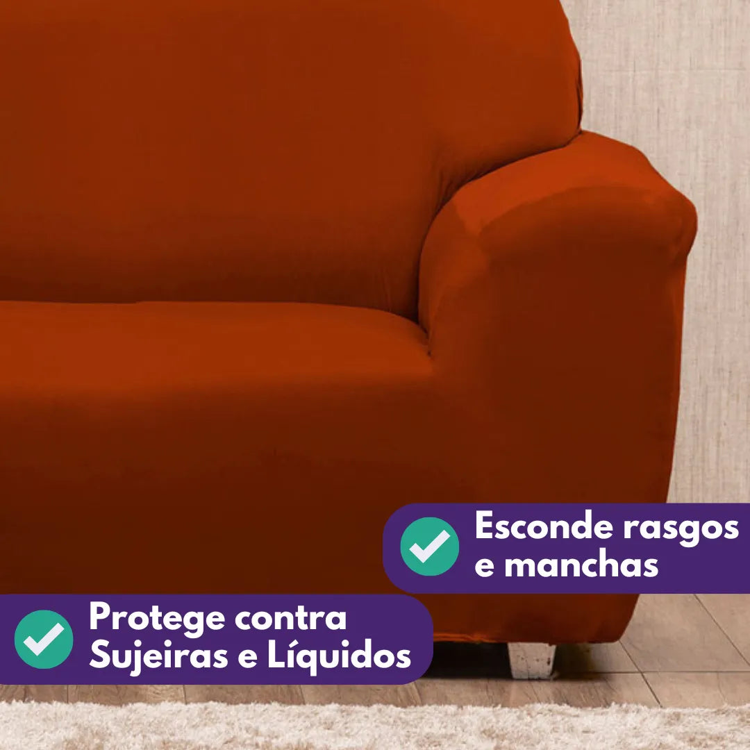 Clientes que usam capa para sofá Terracota e adoram