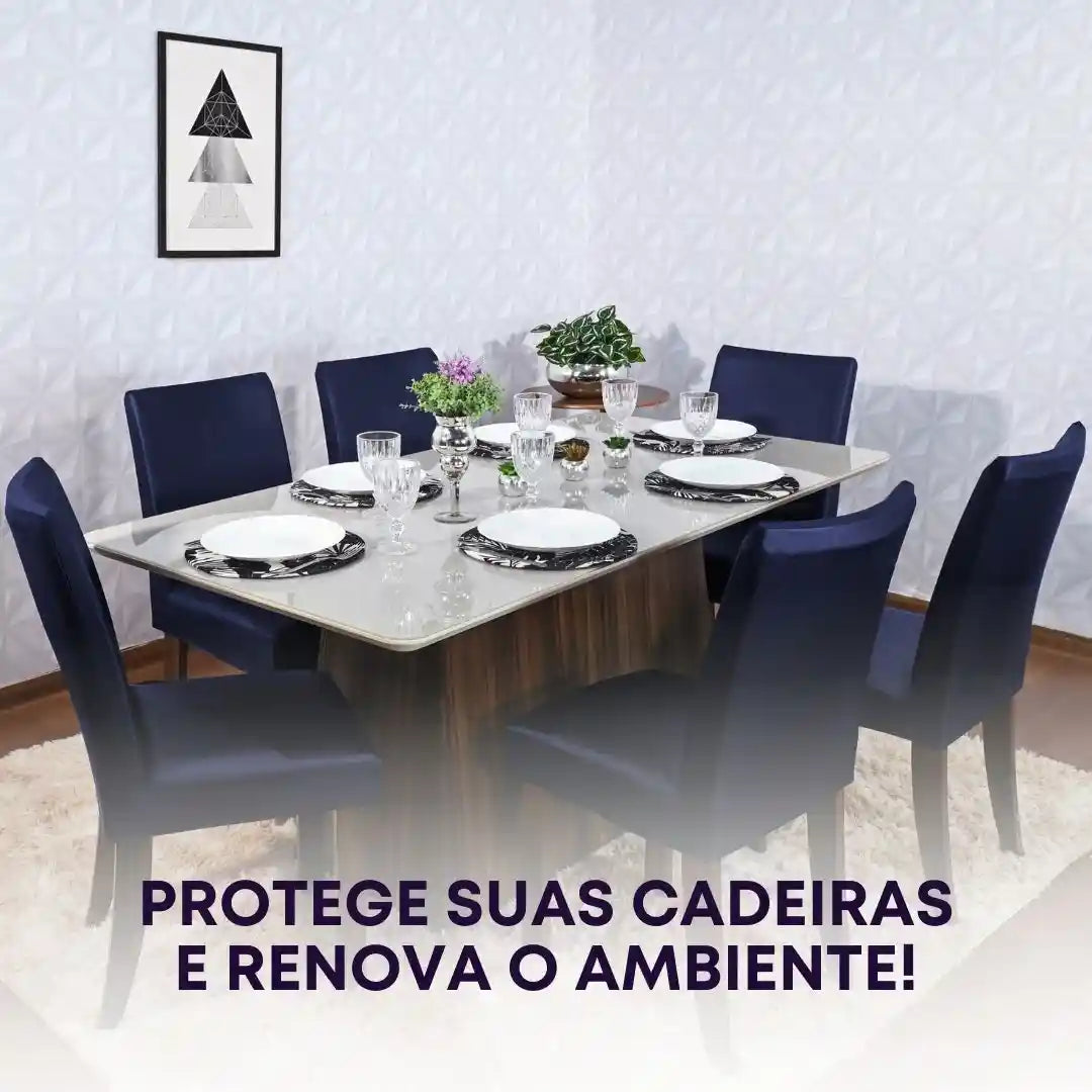 Foto vitrine capa para cadeira deluxe azul
