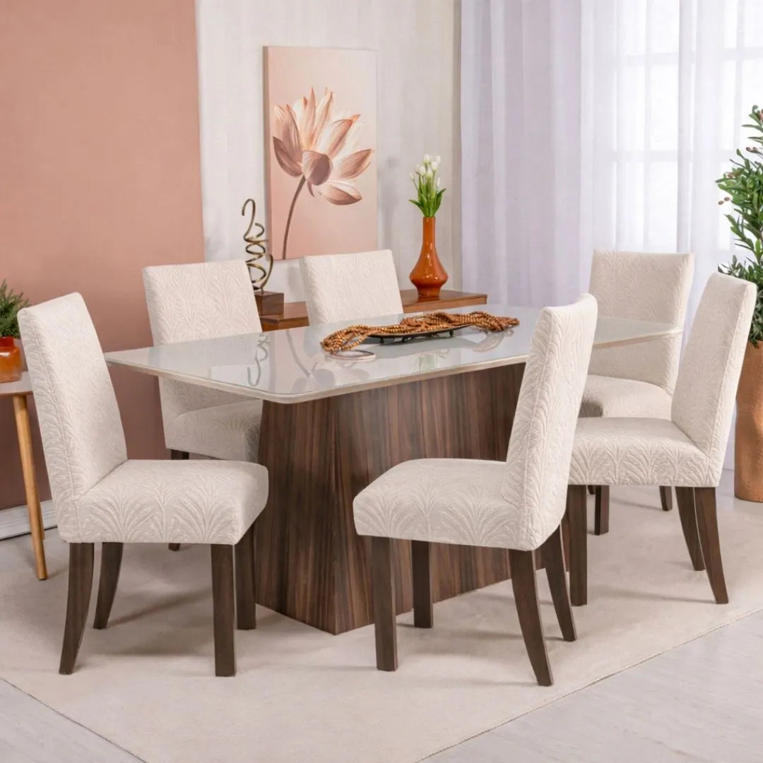 Veja detalhes lindos Capa para Cadeira Boutique Caribe Creme da Charme