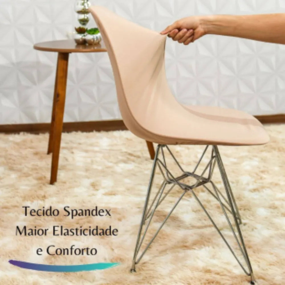 Veja detalhes lindos de Capa para Cadeira Eiffel Spandex Bege da Charme