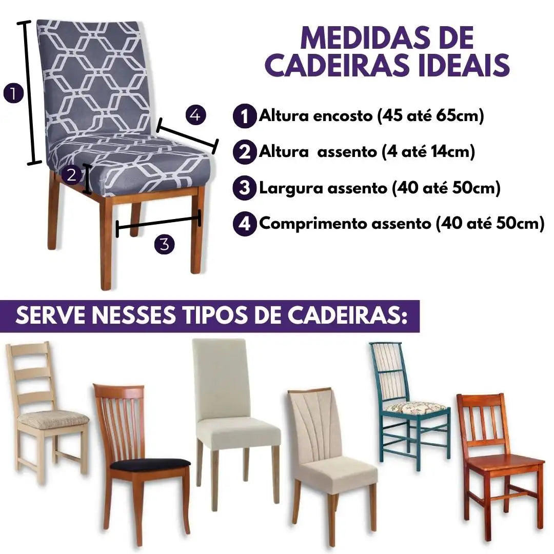 Foto vitrine capa para cadeira elastex geo chumbo