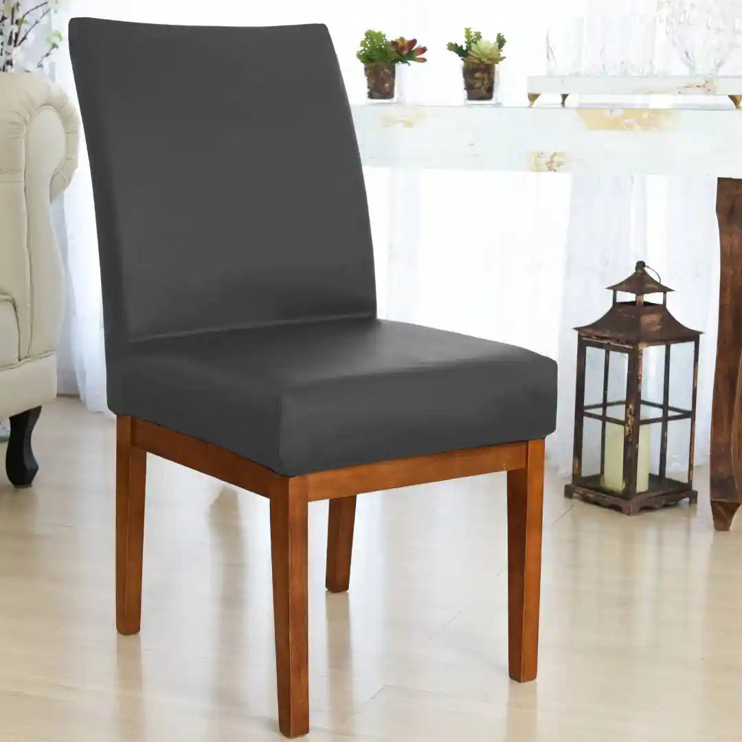 Foto vitrine capa para cadeira deluxe cinza chumbo