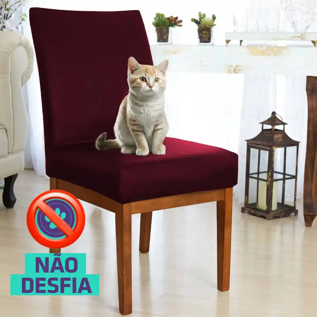 Foto vitrine capa para cadeira deluxe marsala