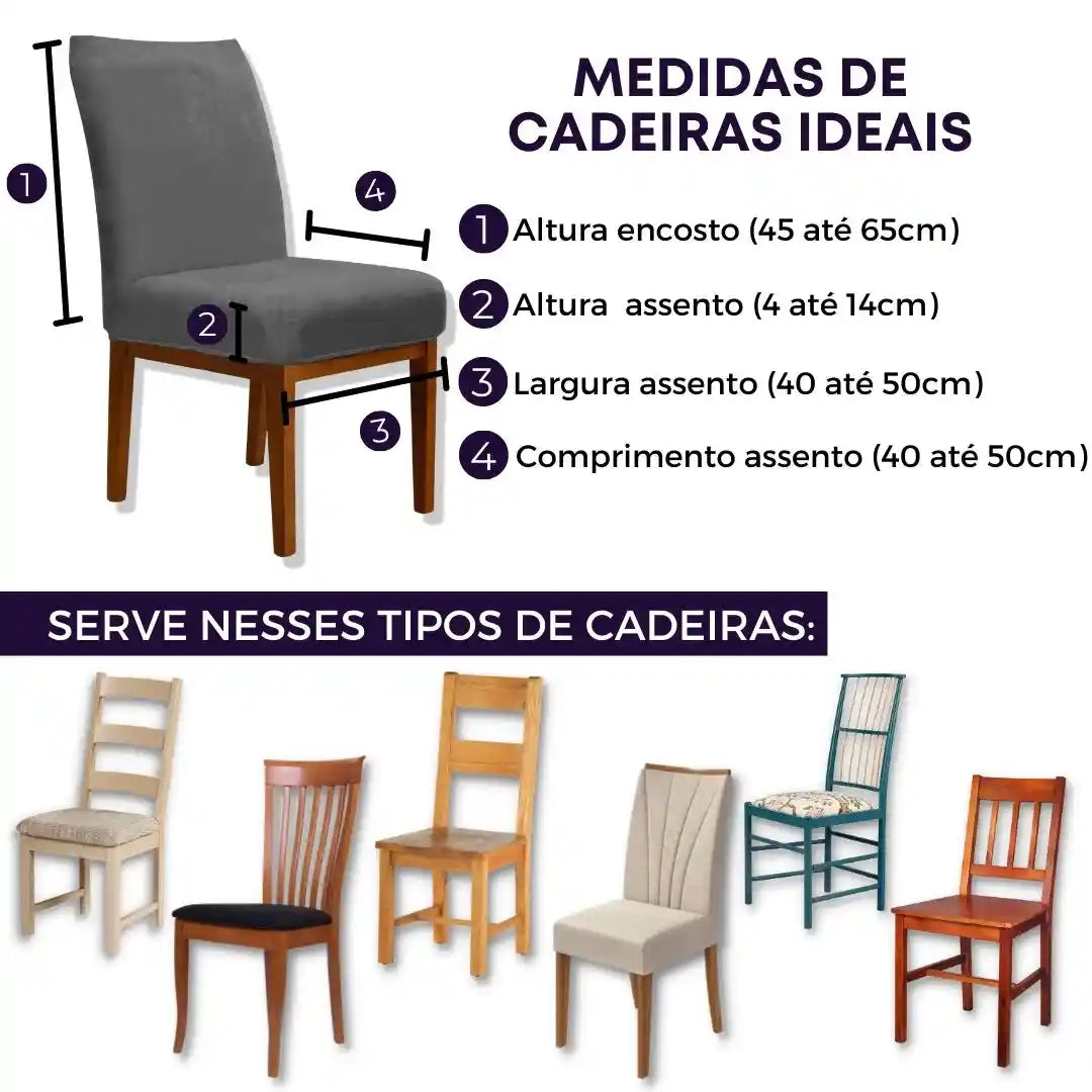 Foto vitrine capa para cadeira veludo chumbo