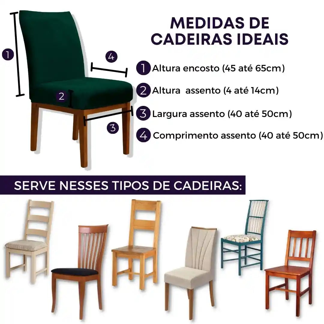 Foto vitrine capa para cadeira veludo verde