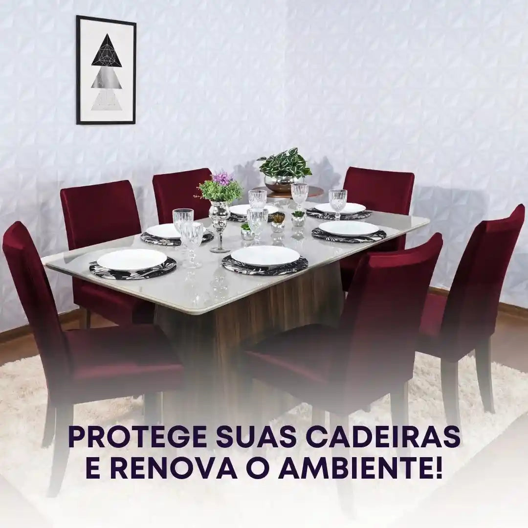 Foto vitrine capa para cadeira deluxe marsala