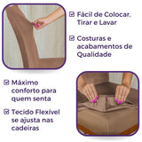 Foto vitrine capa para cadeira suede marrom