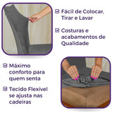 Foto vitrine capa para cadeira suede cinza chumbo