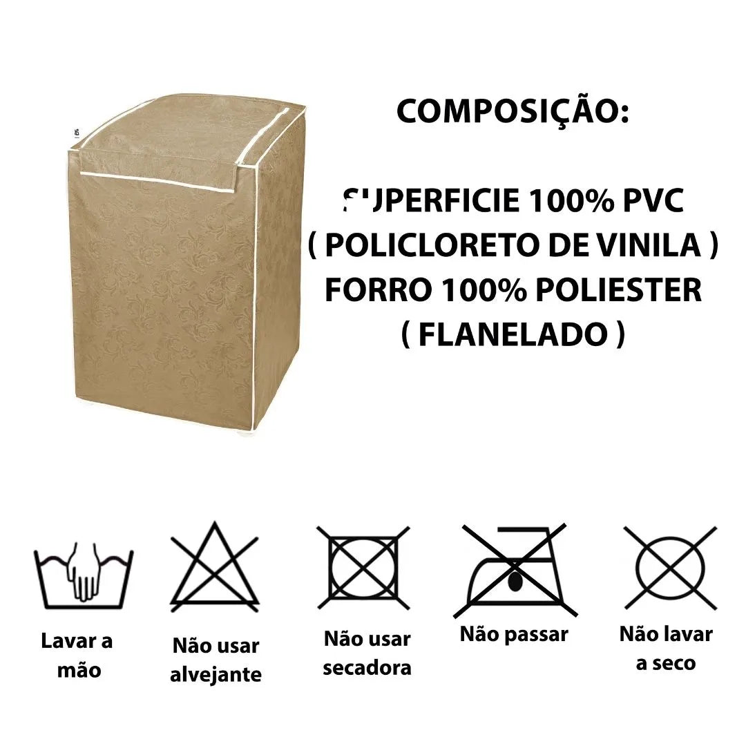 Conheça a Capa de Máquina de Lavar Bege da Chame do Detalhe
