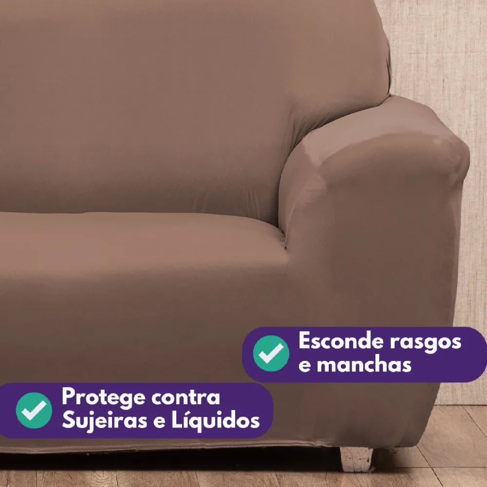 Veja capa para sofá chocolate que protege e decora o sofá