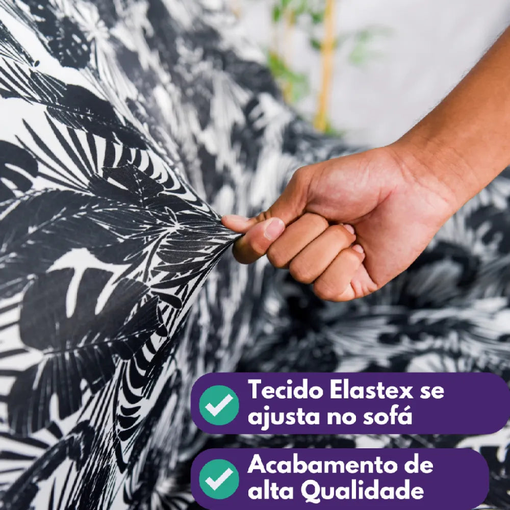 Foto de capa para sofá Black Flower muito bonita 