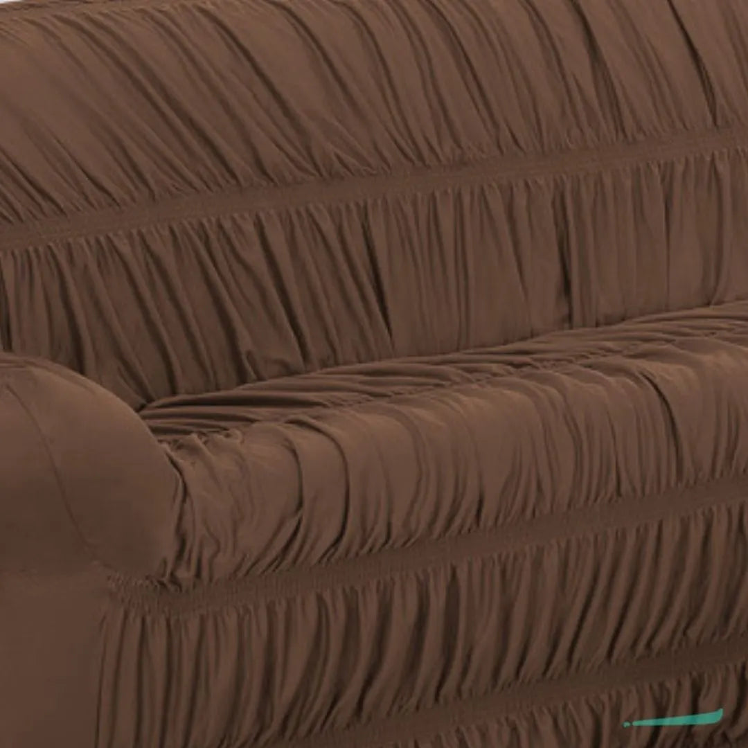 Veja detalhes lindos de capa de sofá Elástica tabaco da Charme