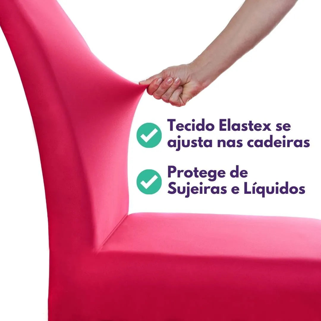 Foto vitrine capa para cadeira elastex pink