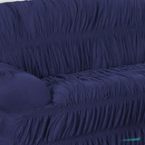 Veja detalhes lindos de capa de sofá Elástica azul marinho  da Charme