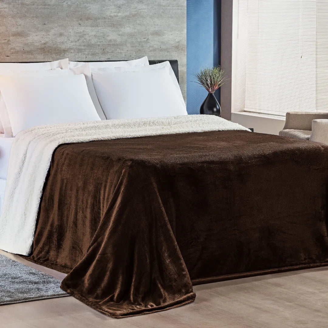 Foto do Cobertor Alaska Dupla Face Tabaco da Chame do Detalhe muito bonita