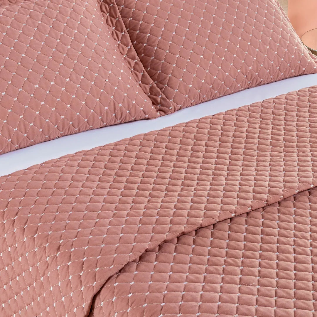 Detalhes do Cobre Leito Ravena Rosê - Vários Tamanhos do Detalhe