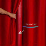 Confira as medidas da Cortina Blackout Charme-Vermelho antes de comprar