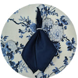 Detalhes do Jogo Americano Redondo Sousplat Floral Azul do Detalhe

