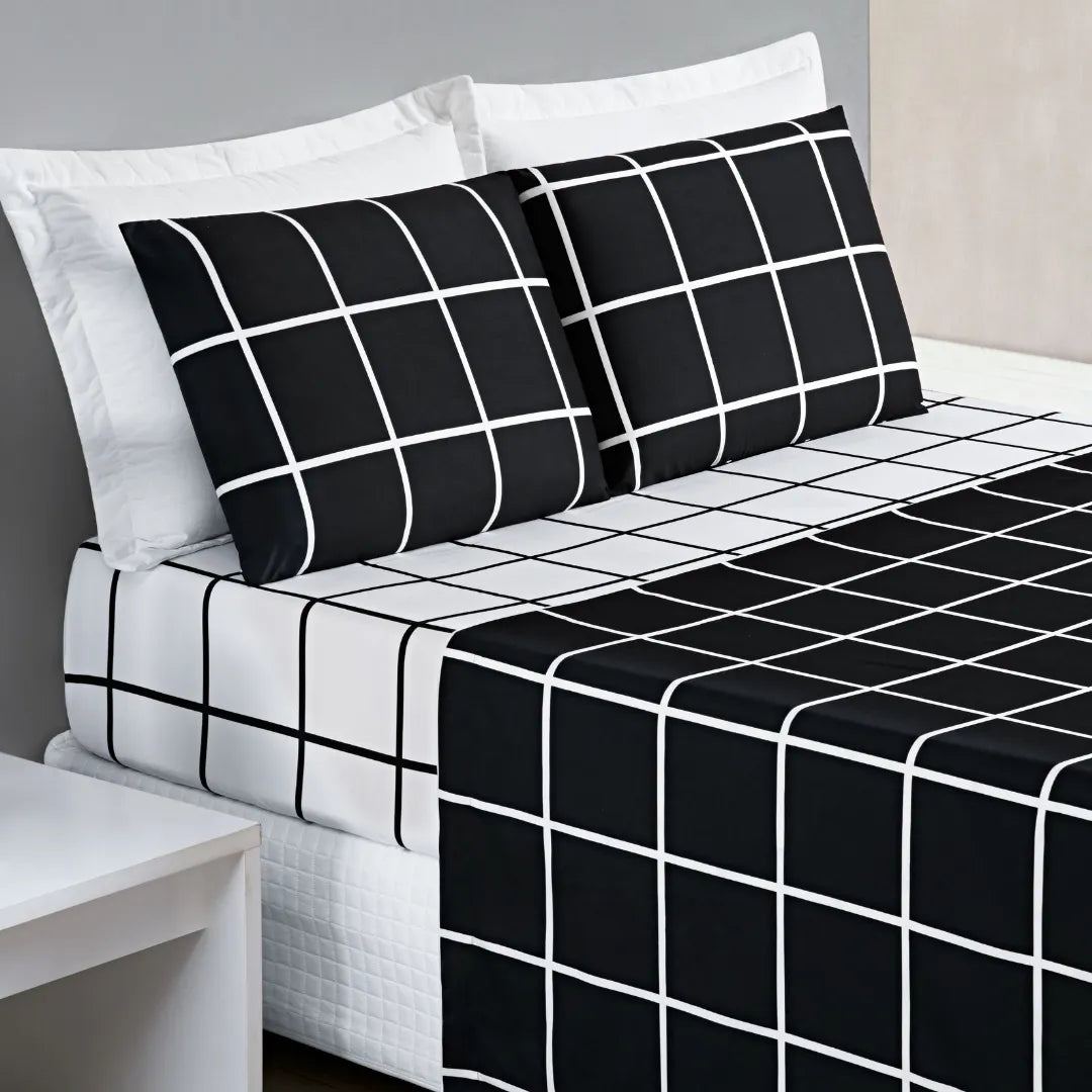 Fotos do Jogo de Cama Austin Preto Vários Tamanhos muito bonita
