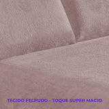 Detalhes do Jogo de Cama Plush Soft Sono Quentinho Rosê do Detalhe
