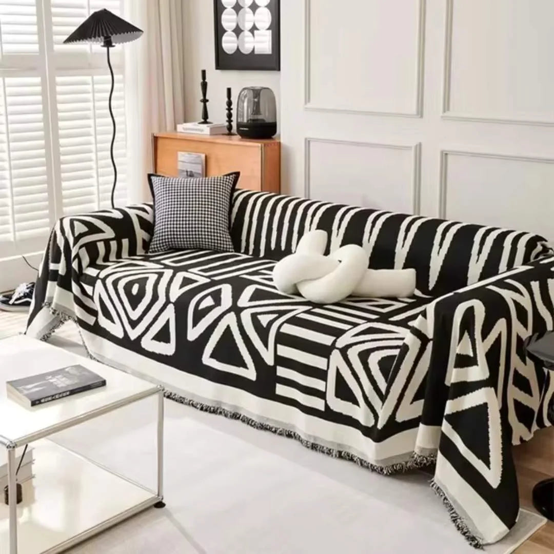 Foto de Manta Para Sofá Special Chenille Maori-Preto muito bonita