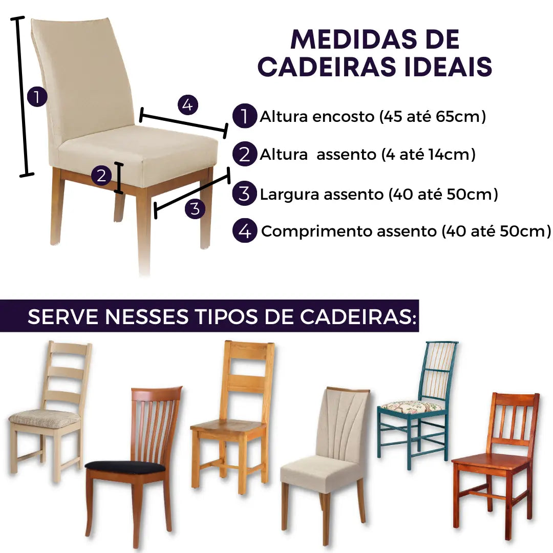 Foto vitrine capa para cadeira suede creme